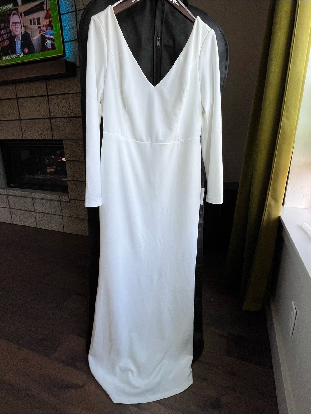 New- Lulus Feeling Of Forever White Long Sleeve Mermaid Maxi Dress - Size 1X - Picture 4 of 8